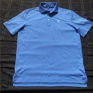 Stitch Golf Performance Polo Shirt Mens Size Medium Blue Stripe Stretch